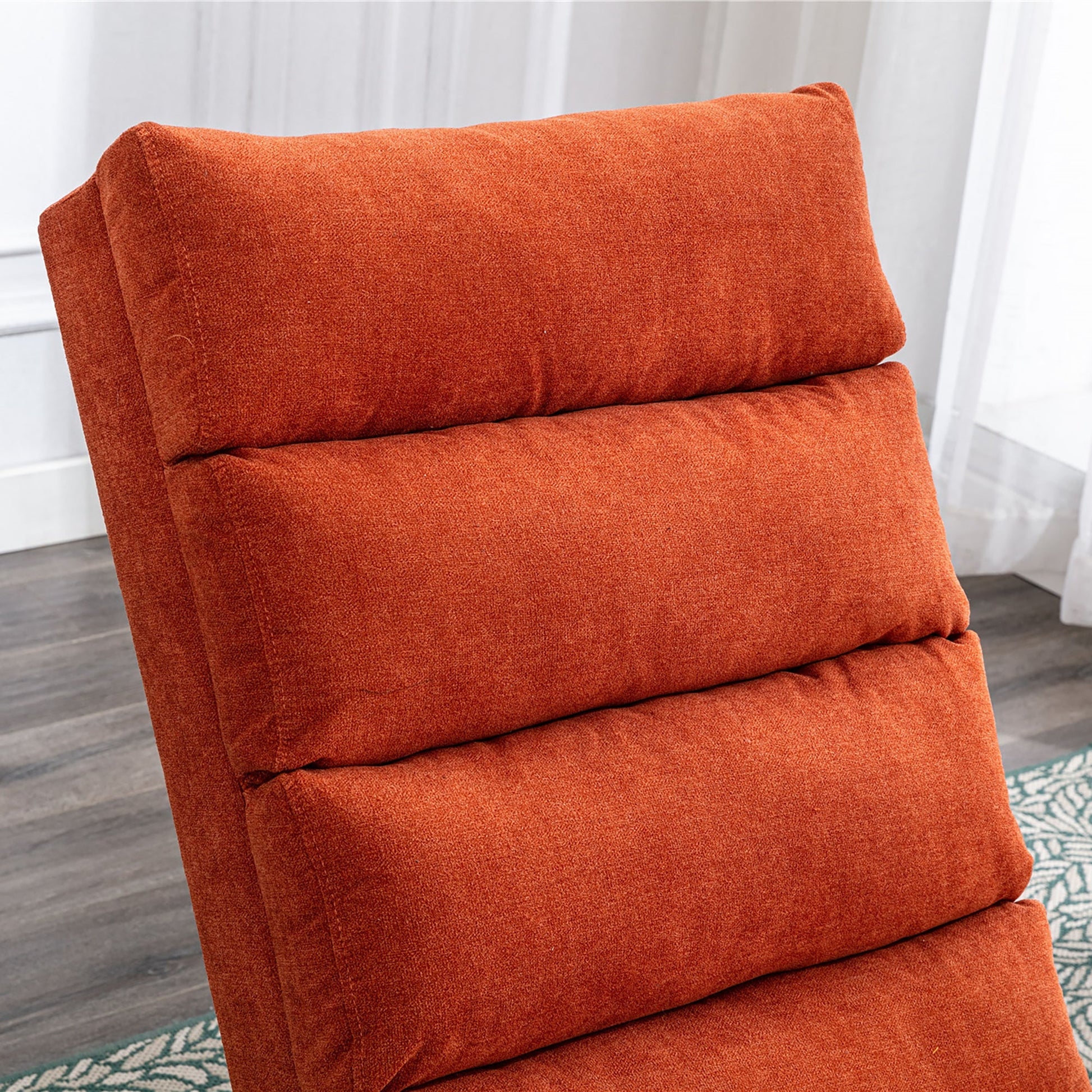 Ergonomic Linen Massage Chaise Lounge with Remote Control, Orange, 5 Modes (W39539622) - Direct Wicker