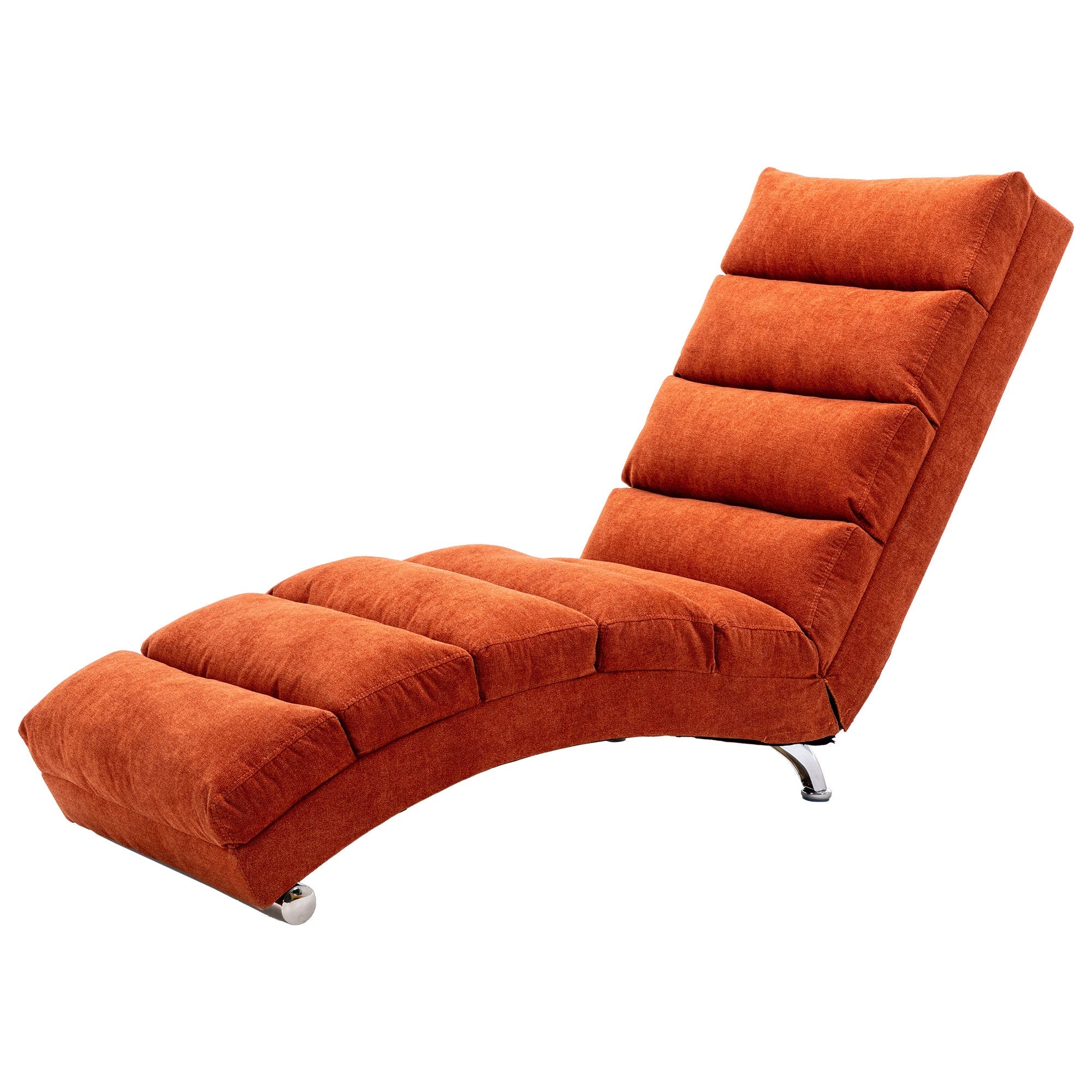 Ergonomic Linen Massage Chaise Lounge with Remote Control, Orange, 5 Modes (W39539622) - Direct Wicker