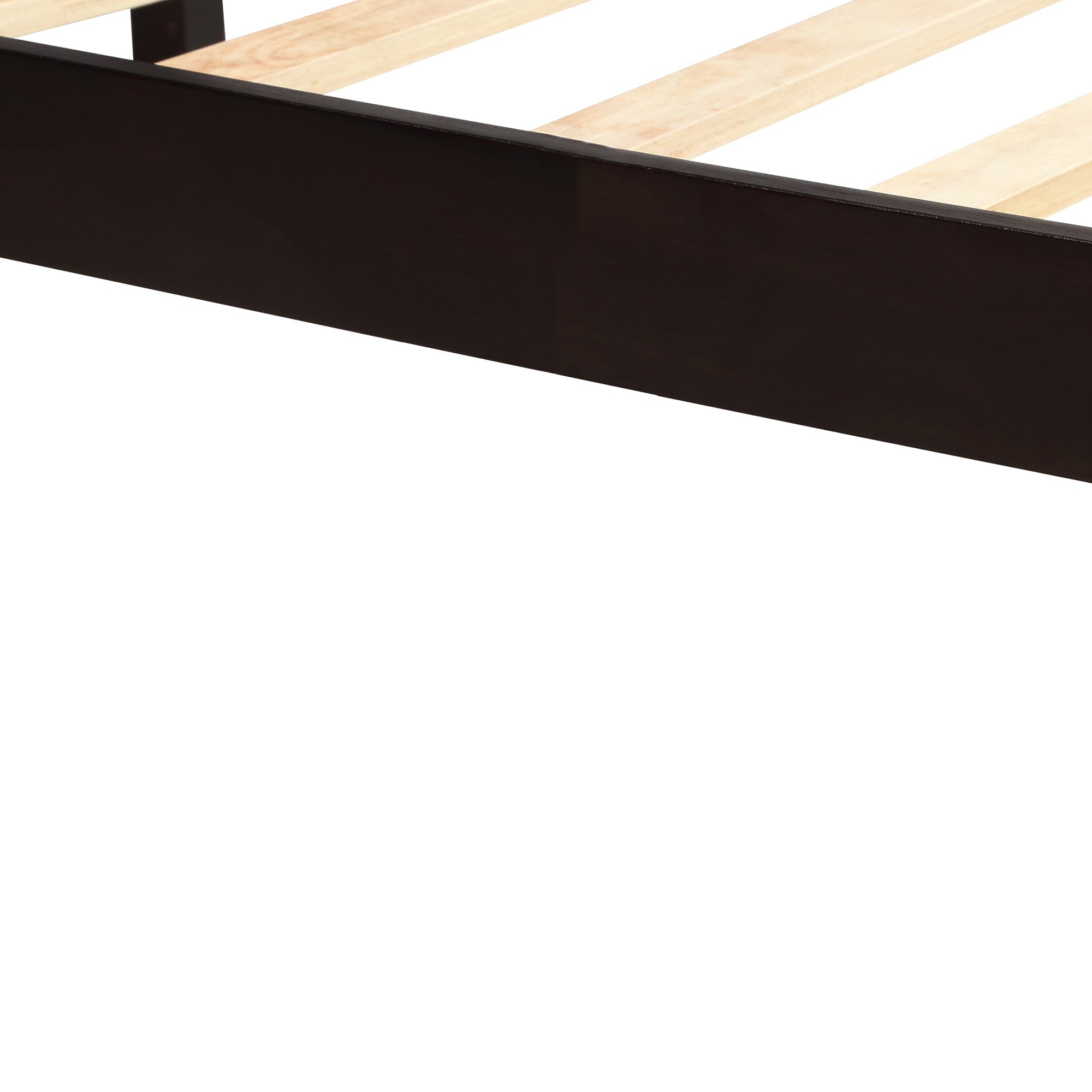 Espresso Platform Bed Frame with Headboard, Wood Slat Support (WF212813AAP) - Direct Wicker