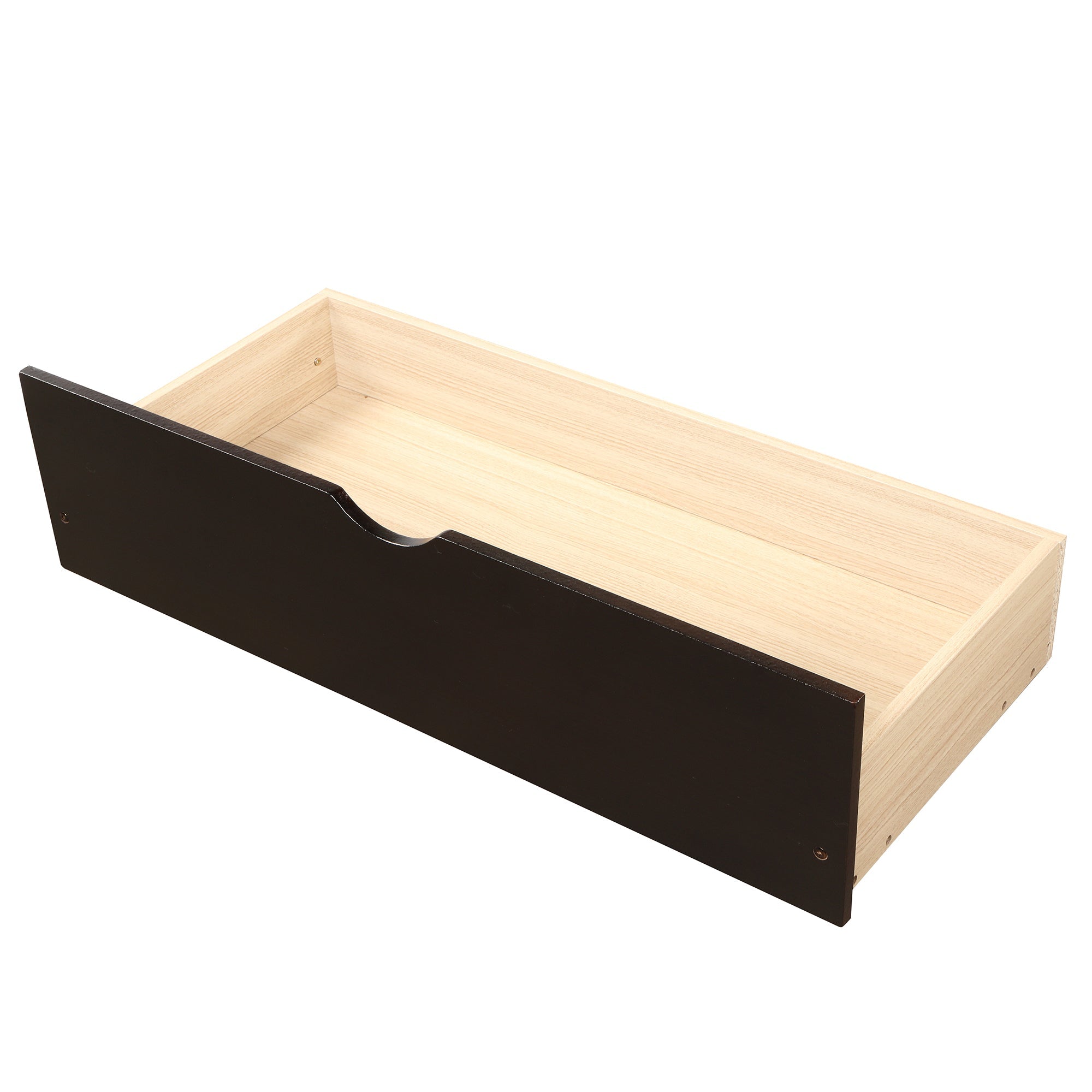 Espresso Platform Storage Bed with 2 Wheel - Base Drawers, Twin Size Frame (WF194472AAP) - Direct Wicker