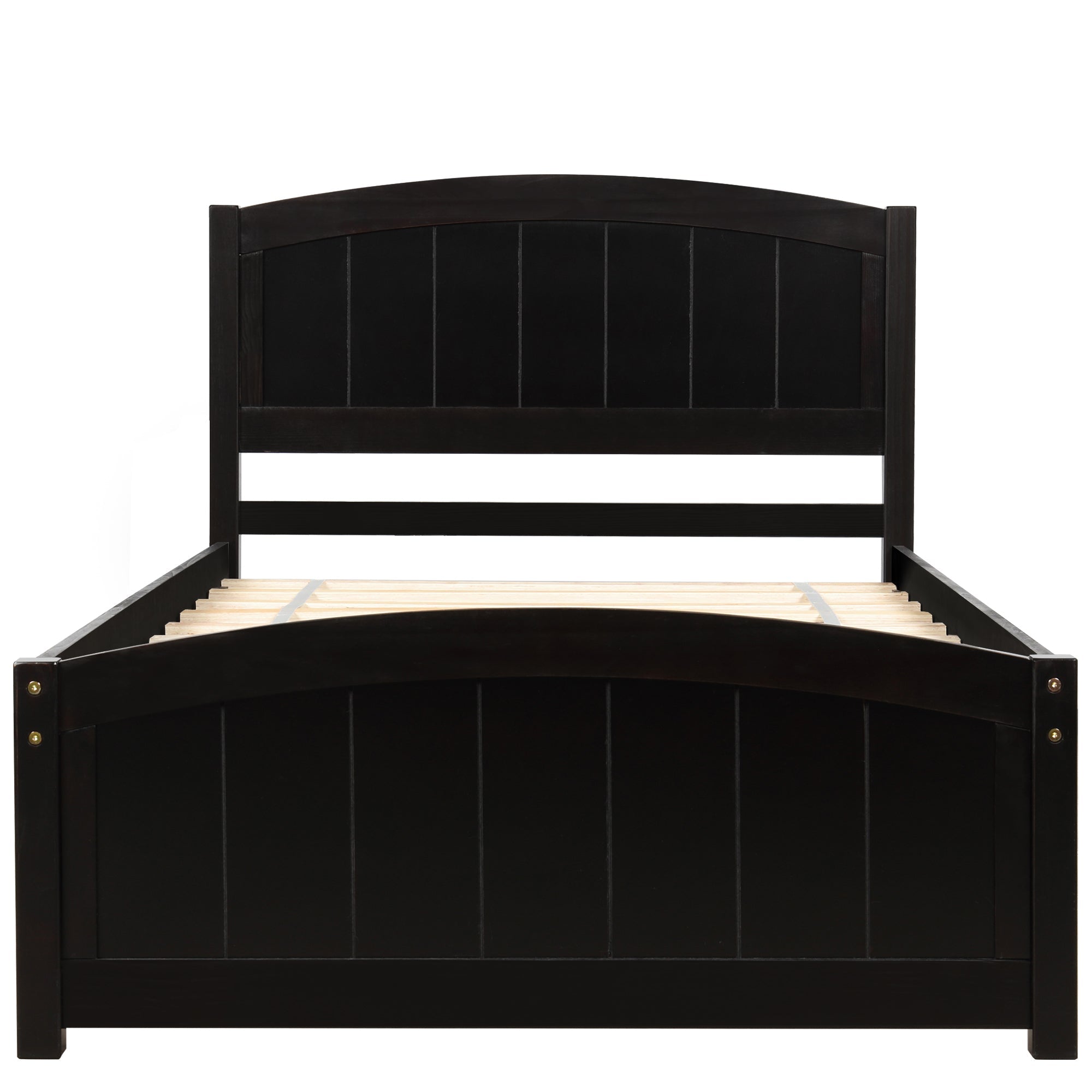 Espresso Wood Platform Bed with Headboard, Footboard and Wood Slat Support (WF190781AAP) - Direct Wicker