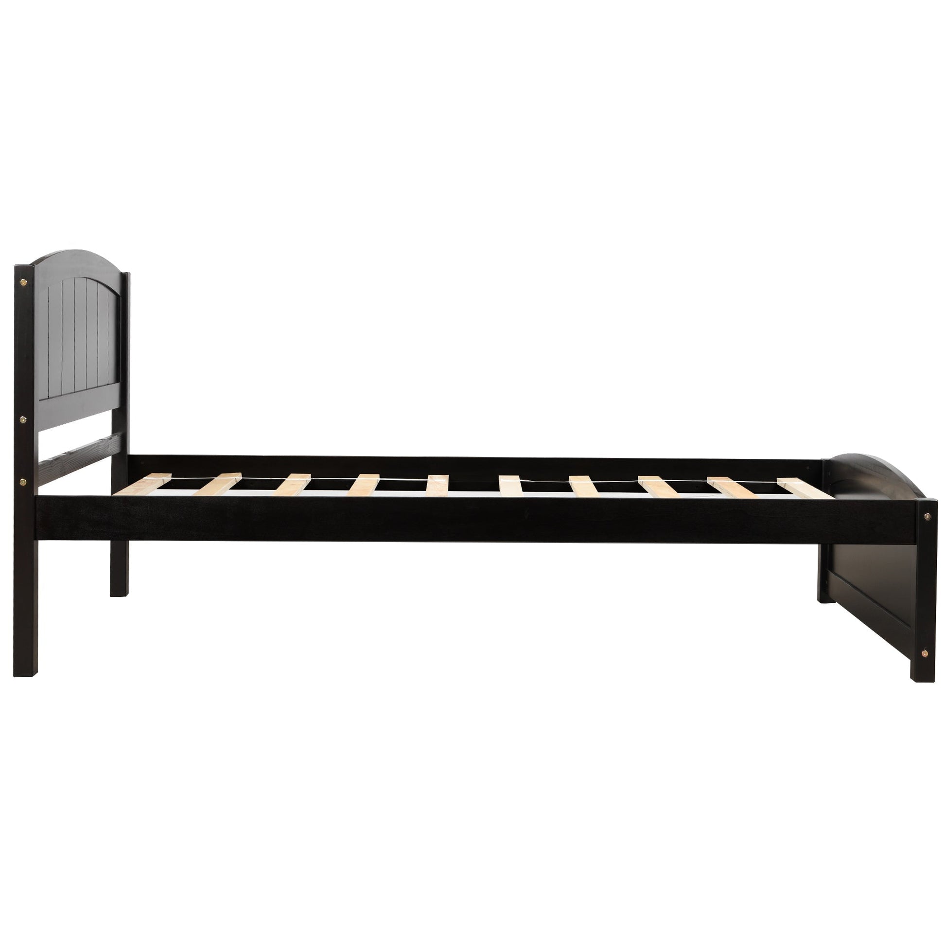 Espresso Wood Platform Bed with Headboard, Footboard and Wood Slat Support (WF190781AAP) - Direct Wicker