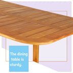 Expandable Solid Wood Dining Table – 86”–109” Rustic Outdoor Table - Direct Wicker