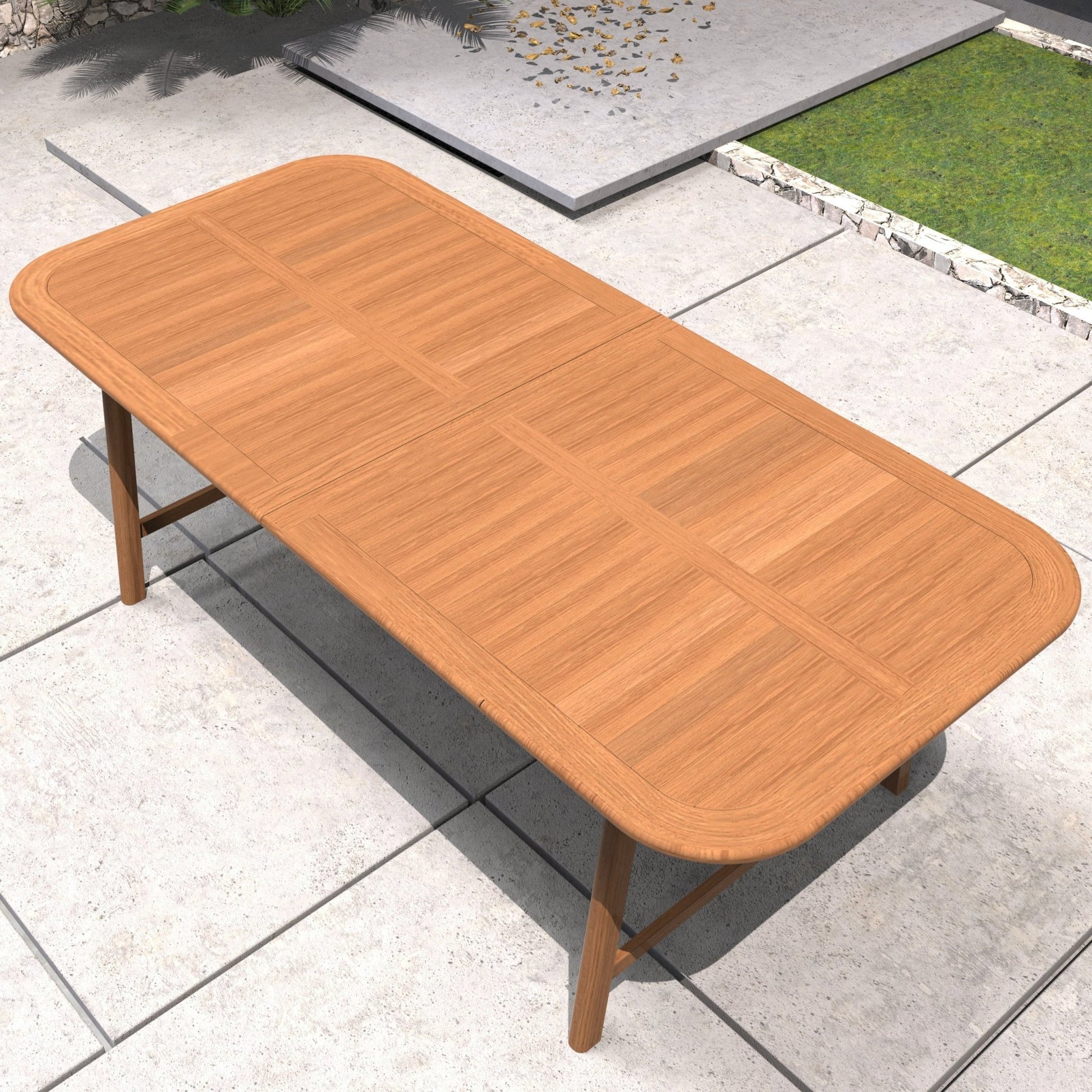 Expandable Solid Wood Dining Table – 86”–109” Rustic Outdoor Table - Direct Wicker