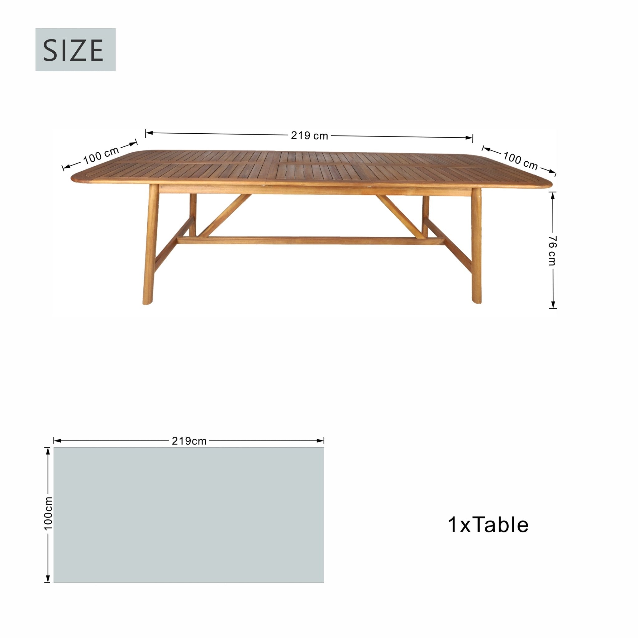 Expandable Solid Wood Dining Table – 86”–109” Rustic Outdoor Table - Direct Wicker