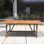 Expandable Solid Wood Dining Table – 86”–109” Rustic Outdoor Table - Direct Wicker
