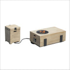 Firepit Table Set with Stainless Steel Ice Bucket & Gas Tank Side Table (PAG-2355) - Direct Wicker