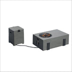 Firepit Table Set with Stainless Steel Ice Bucket & Gas Tank Side Table (PAG-2355) - Direct Wicker