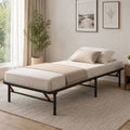 Foldable Twin Size Heavy-Duty Metal Platform Bed Frame (PAL-2679-KD-BK-ZJWK) - Direct Wicker