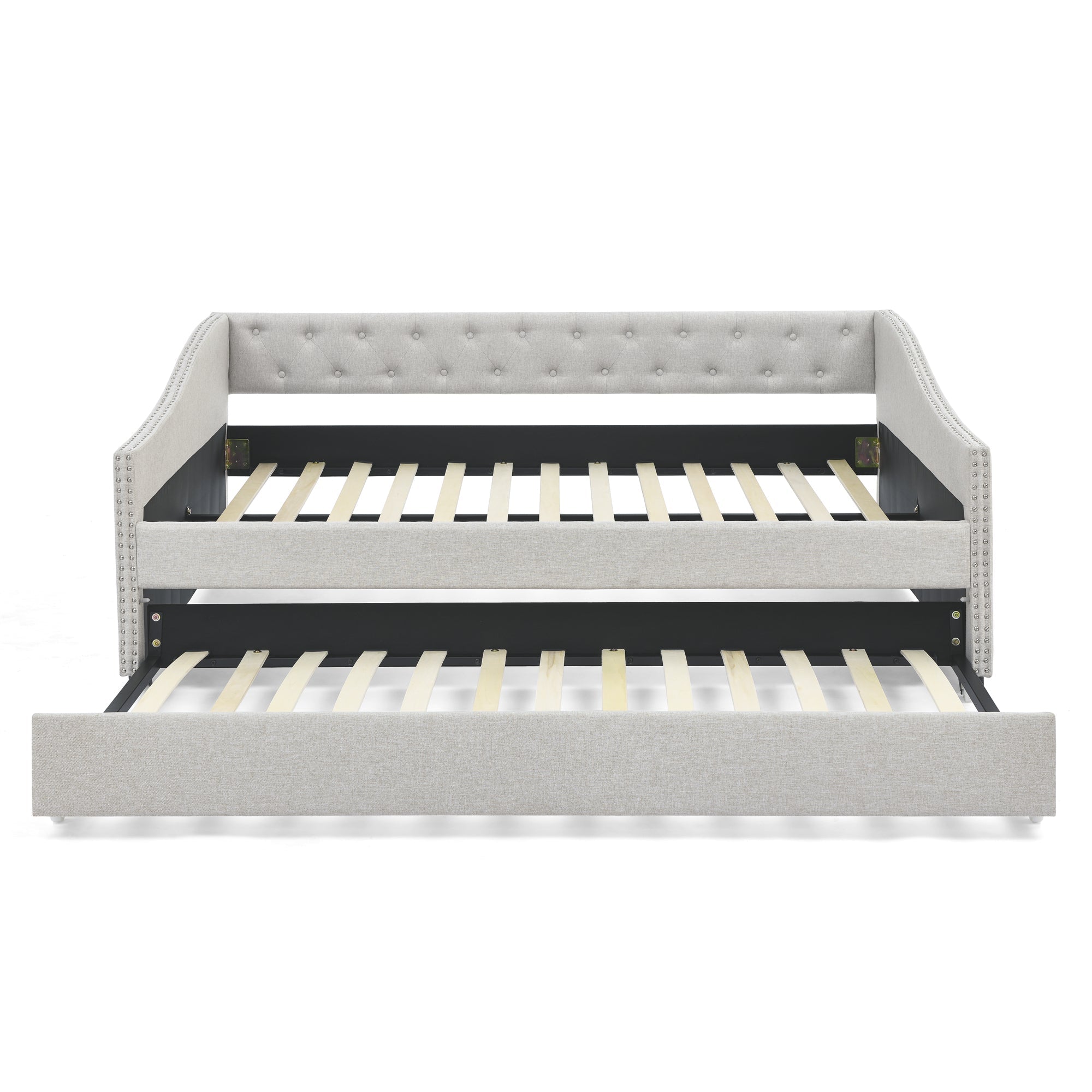 Full Size Daybed with Twin Size Trundle Upholstered Tufted Sofa Bed - Direct Wicker