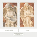 Graceful Angel Holding Flower Bowl Magnesium Oxide Garden Sculpture (GS-24942A-CL-WLX) - Direct Wicker