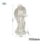 Graceful Angel Holding Flower Bowl Magnesium Oxide Garden Sculpture (GS-24942A-CL-WLX) - Direct Wicker