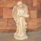 Graceful Angel Holding Flower Bowl Magnesium Oxide Garden Sculpture (GS-24942A-CL-WLX) - Direct Wicker