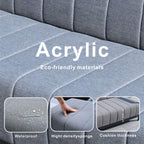 Gray Aluminum Outdoor Sofa Set with Teak Inlay Armrests - Direct Wicker