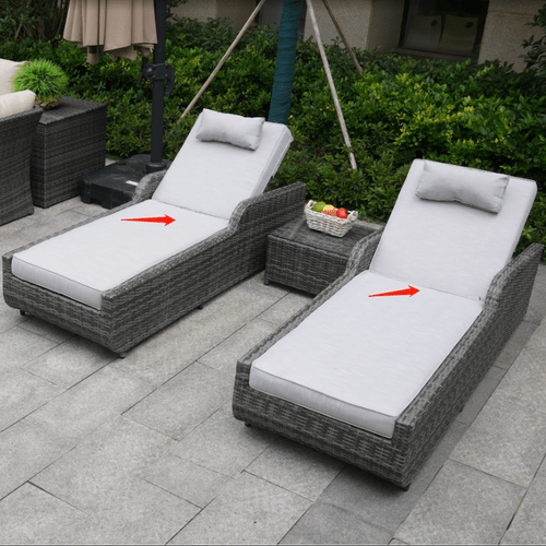 Gray Cushions for Outdoor Chaise Lounge (PAL - 1127B) - Direct Wicker