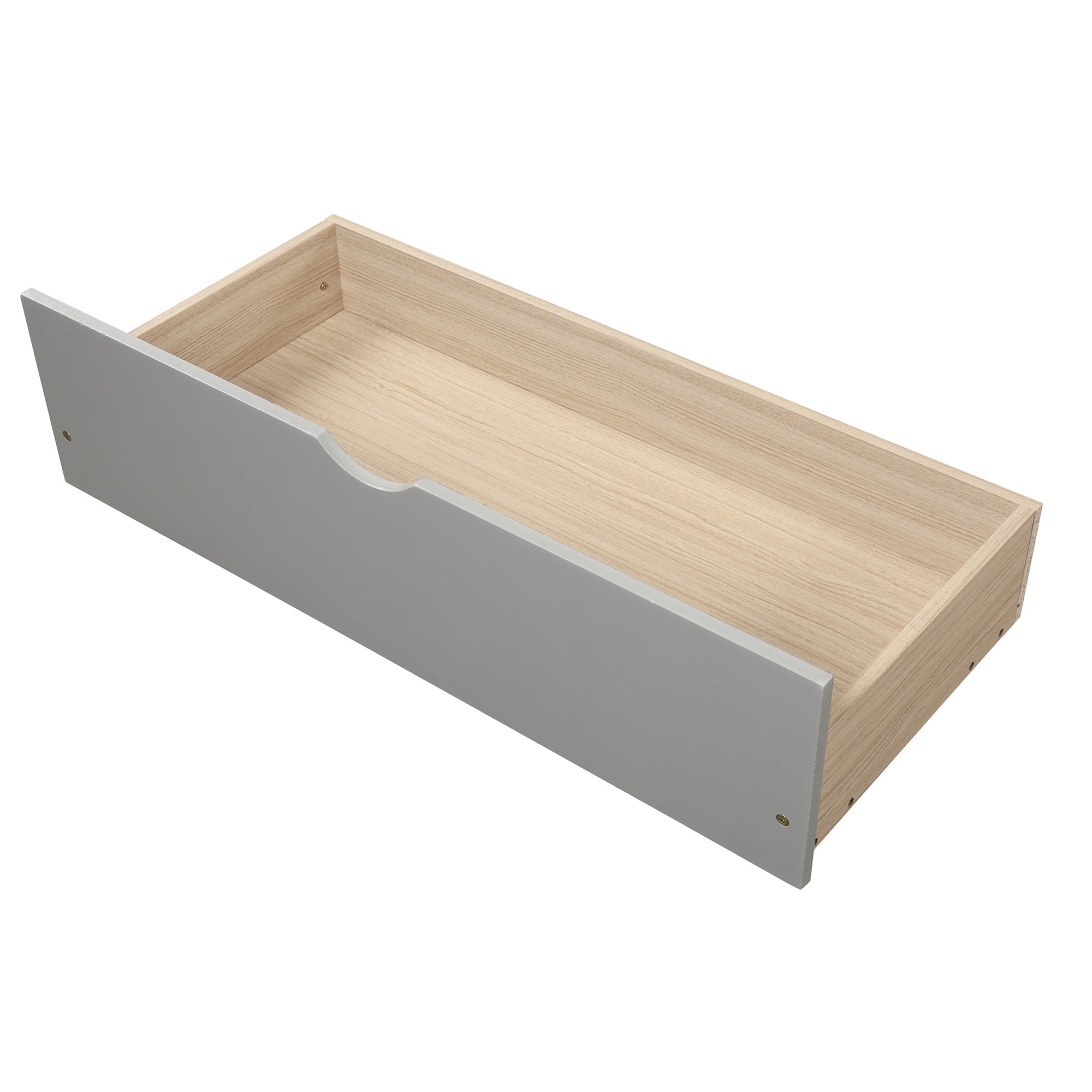 Gray Platform Storage Bed with 2 Wheels - Drawers, Twin Size Frame (WF194472AAE) - Direct Wicker