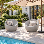 Grey Single Seat Sofa Chair (Small), Set of 2 – Terrafab Composite Material (PAC-24925SC) - Direct Wicker