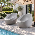 Grey Single Seat Sofa Chair (Small), Set of 2 – Terrafab Composite Material (PAC-24925SC) - Direct Wicker