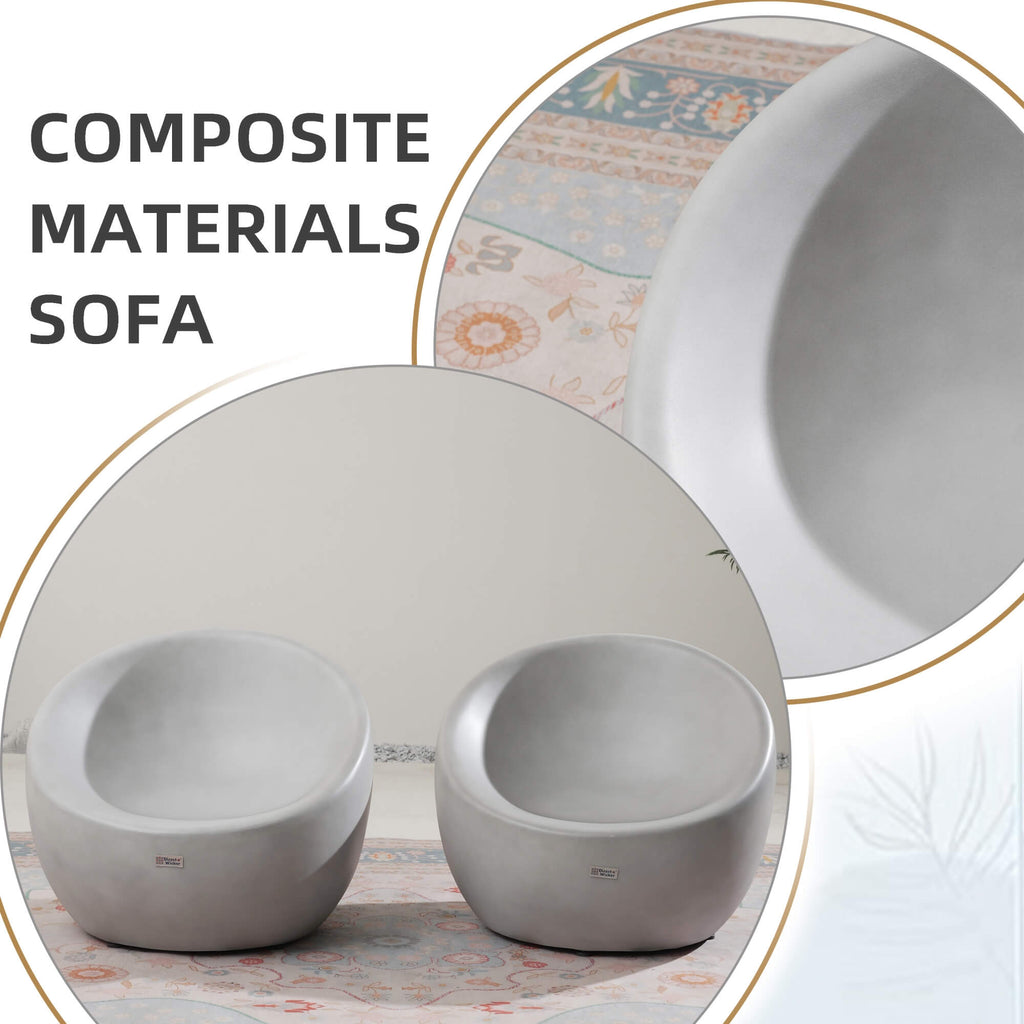 Grey Single Seat Sofa Chair (Small) – Terrafab Composite Material (PAC - 24925SC) - Direct Wicker