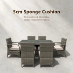 Hampton 6-Seat Outdoor Dining Set with Rectangular Dining Table (PAD-1712+1122) - Direct Wicker