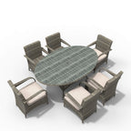 Hampton 6 - Seater Outdoor Dining Set – Oval Dining Table (PAD - 1713+1122) - Direct Wicker