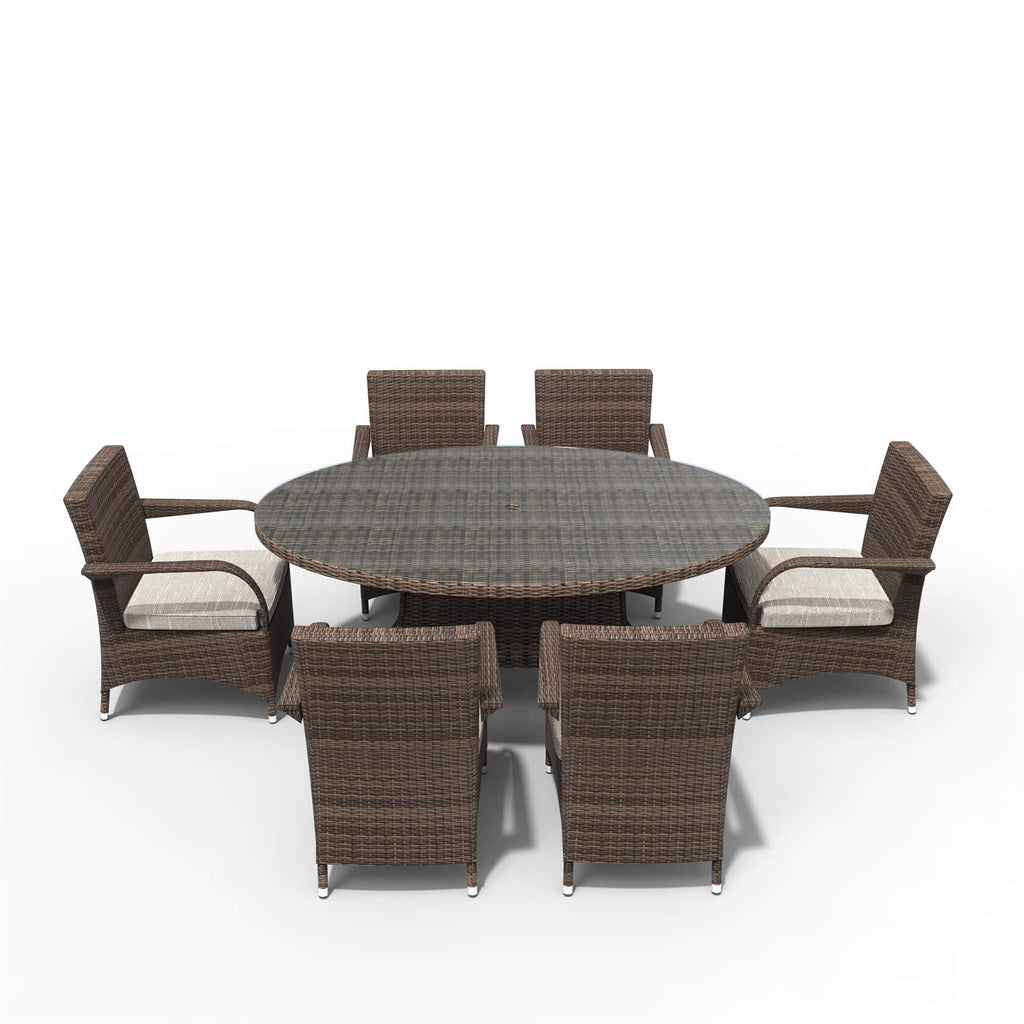 Hampton 6 - Seater Outdoor Dining Set – Oval Dining Table (PAD - 1713+1122) - Direct Wicker