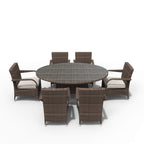 Hampton 6 - Seater Outdoor Dining Set – Oval Dining Table (PAD - 1713+1122) - Direct Wicker