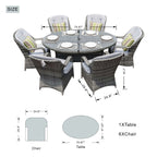 Hampton 6 - Seater Outdoor Dining Set – Oval Dining Table (PAD - 1713+1122) - Direct Wicker