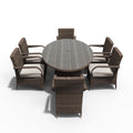Hampton 6 - Seater Outdoor Dining Set – Oval Dining Table (PAD - 1713+1122) - Direct Wicker