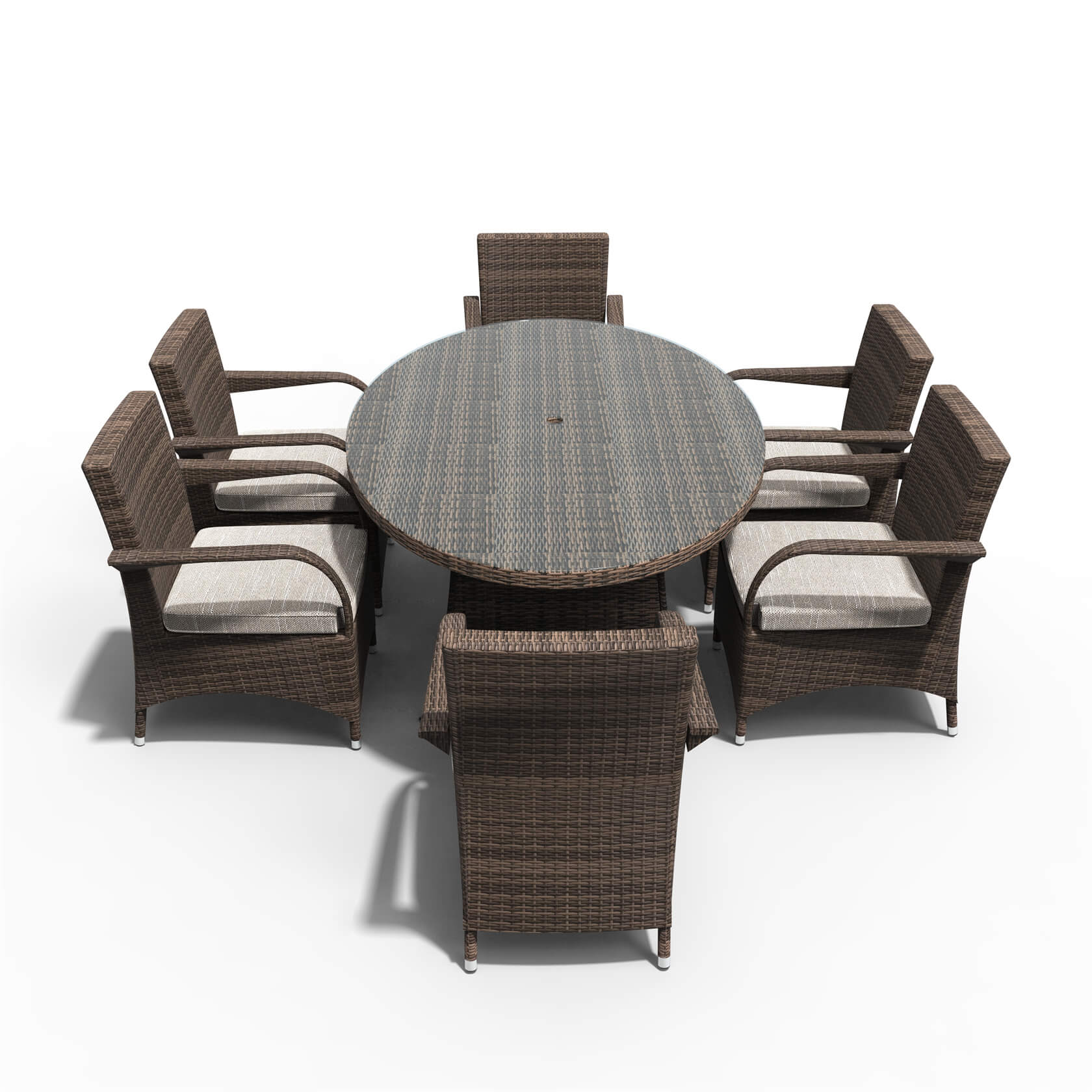 Hampton 6 - Seater Outdoor Dining Set – Oval Dining Table (PAD - 1713+1122) - Direct Wicker