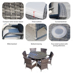 Hampton 6 - Seater Outdoor Dining Set - Round Dining Table (PAD - 1122) - Direct Wicker