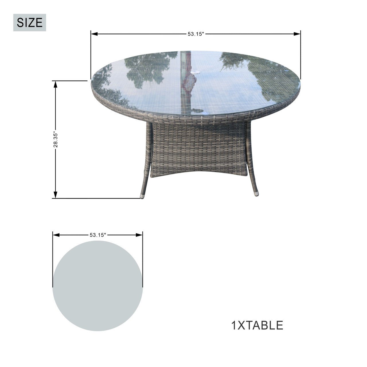 Hampton 6 - Seater Outdoor Dining Set - Round Dining Table (PAD - 1122) - Direct Wicker