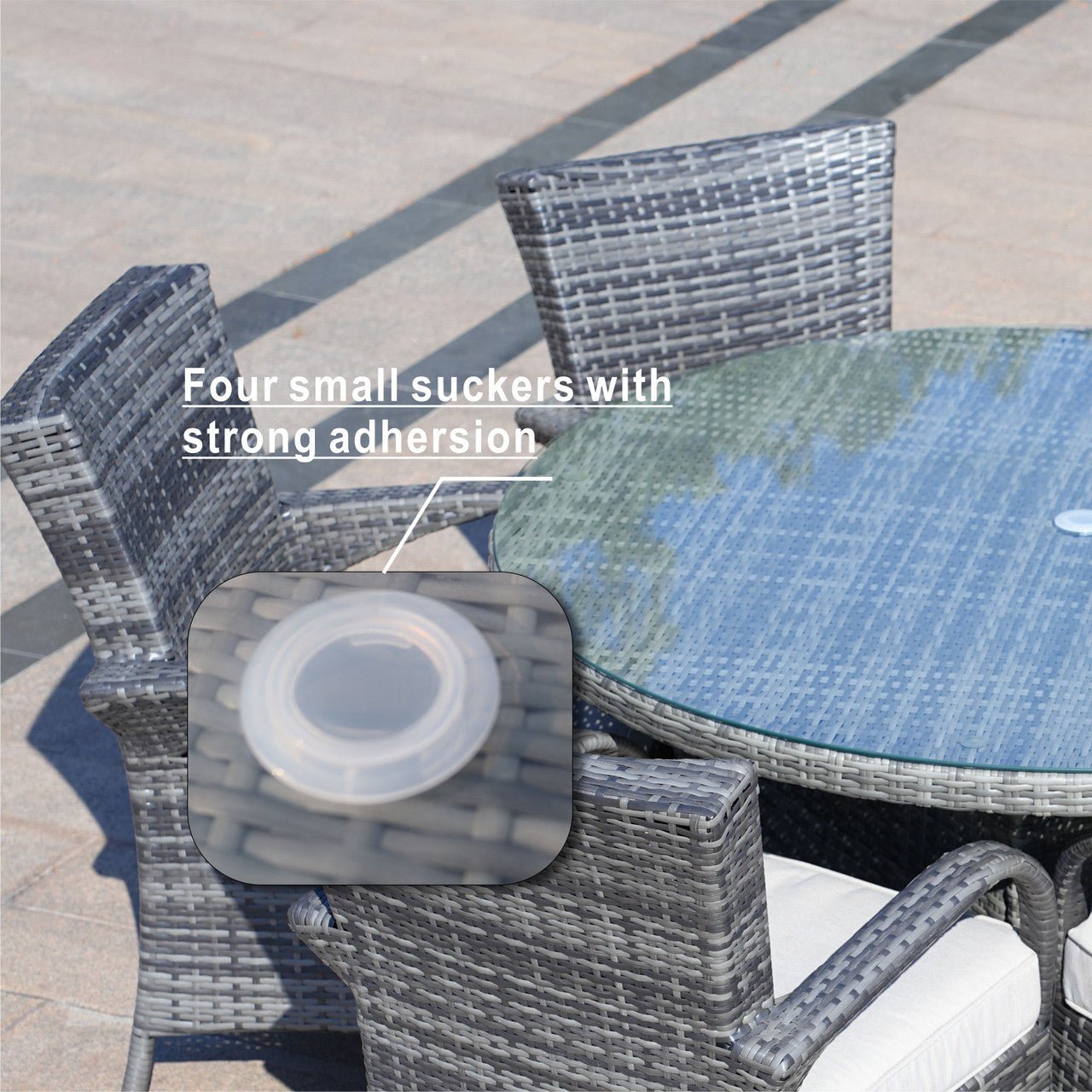 Hampton 6 - Seater Outdoor Dining Set - Round Dining Table (PAD - 1122) - Direct Wicker