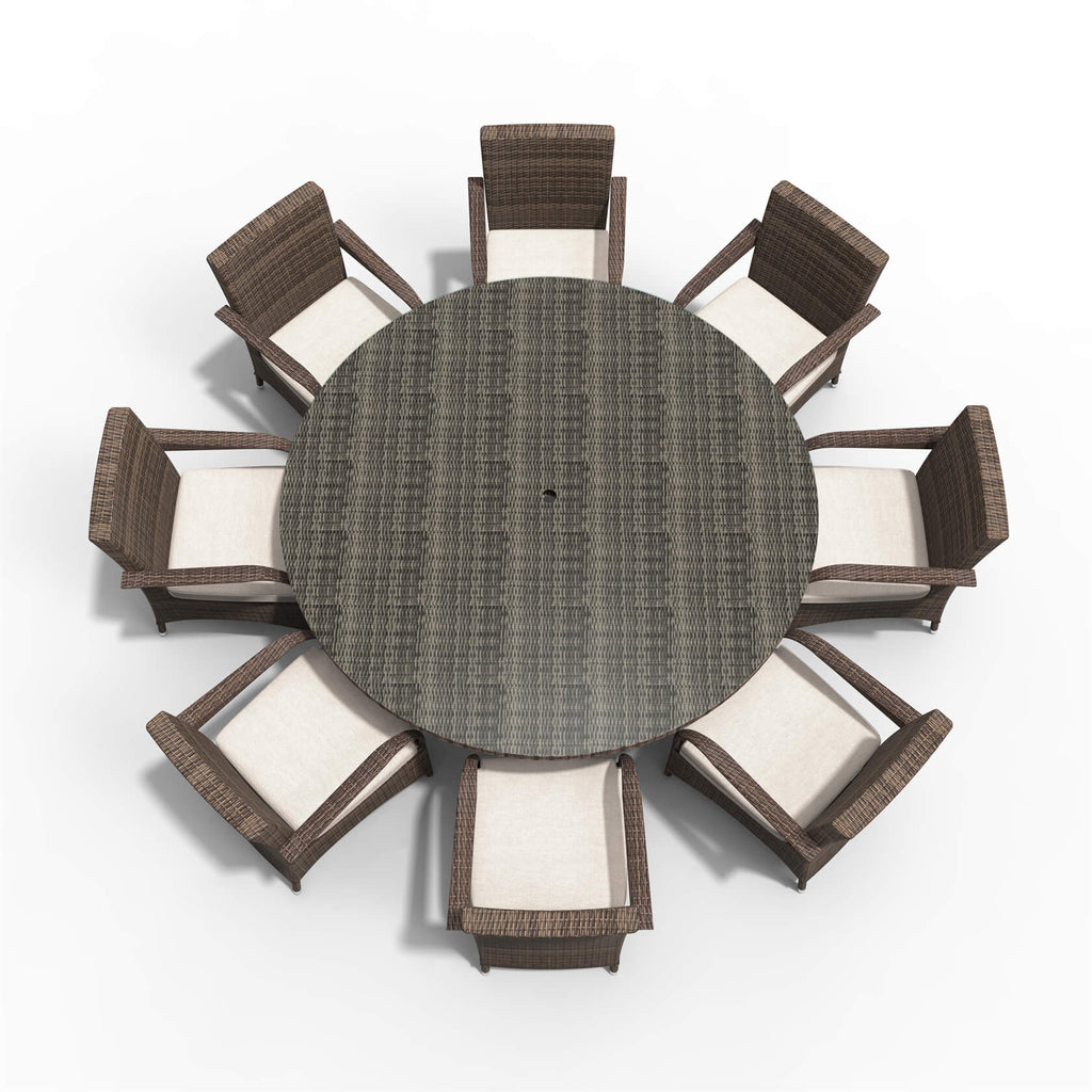 Hampton 8 - Seater Outdoor Dining Set with Round Dining Table (PAD - 1714+1122) - Direct Wicker