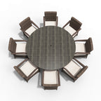 Hampton 8 - Seater Outdoor Dining Set with Round Dining Table (PAD - 1714+1122) - Direct Wicker