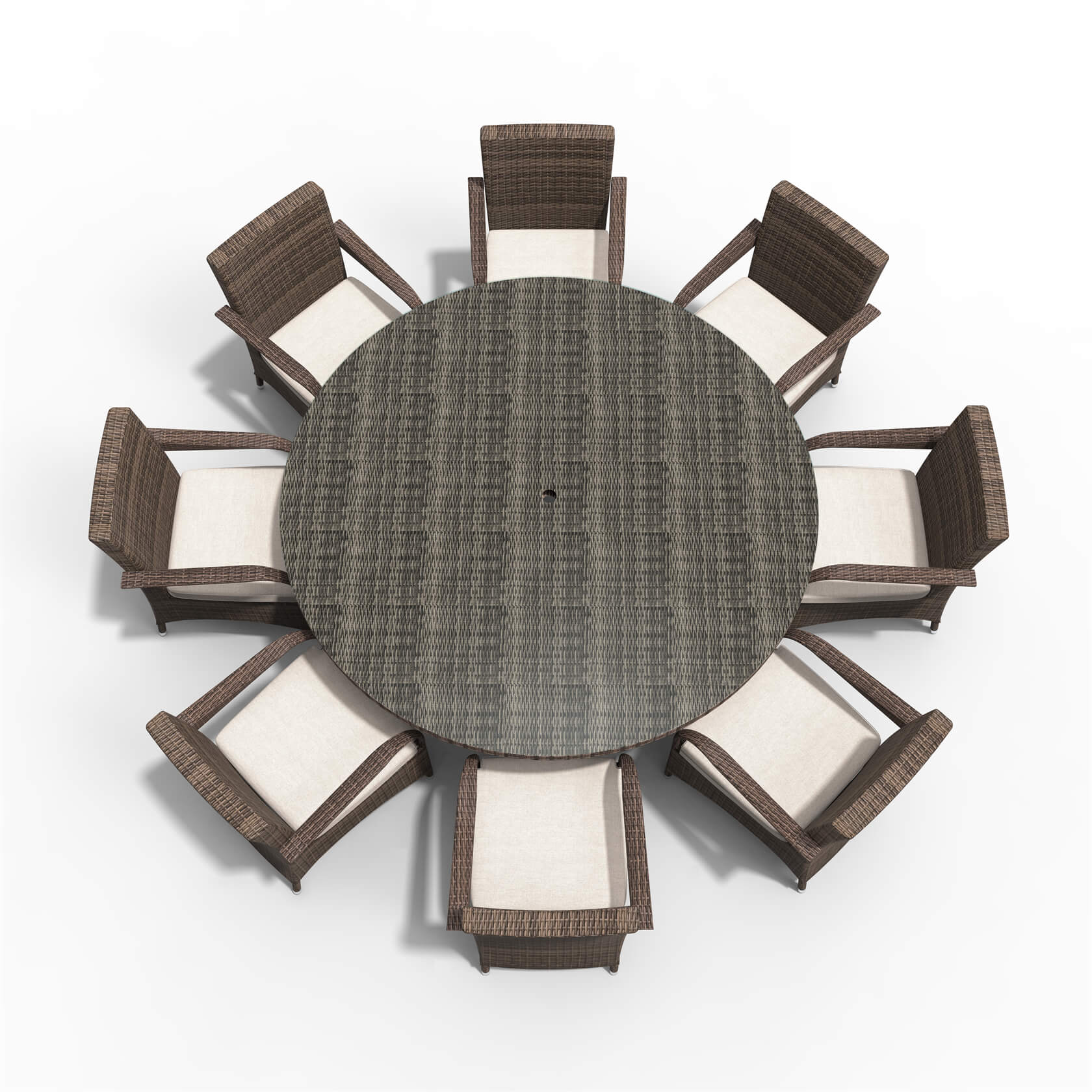 Hampton 8 - Seater Outdoor Dining Set with Round Dining Table (PAD - 1714+1122) - Direct Wicker