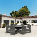 Hampton 8 - Seater Outdoor Dining Set with Round Dining Table (PAD - 1714+1122) - Direct Wicker