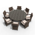 Hampton 8 - Seater Outdoor Dining Set with Round Dining Table (PAD - 1714+1122) - Direct Wicker