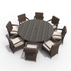 Hampton 8 - Seater Outdoor Dining Set with Round Dining Table (PAD - 1714+1122) - Direct Wicker