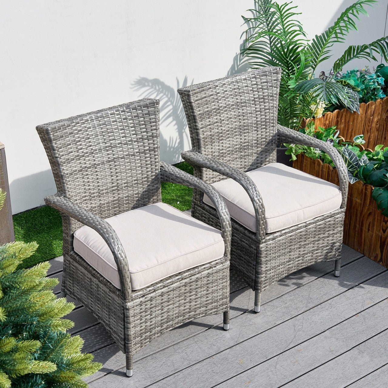 Hampton Outdoor Rattan Armchair – Perfect for Patios and Gardens (PAD - 1123 - KD) - Direct Wicker