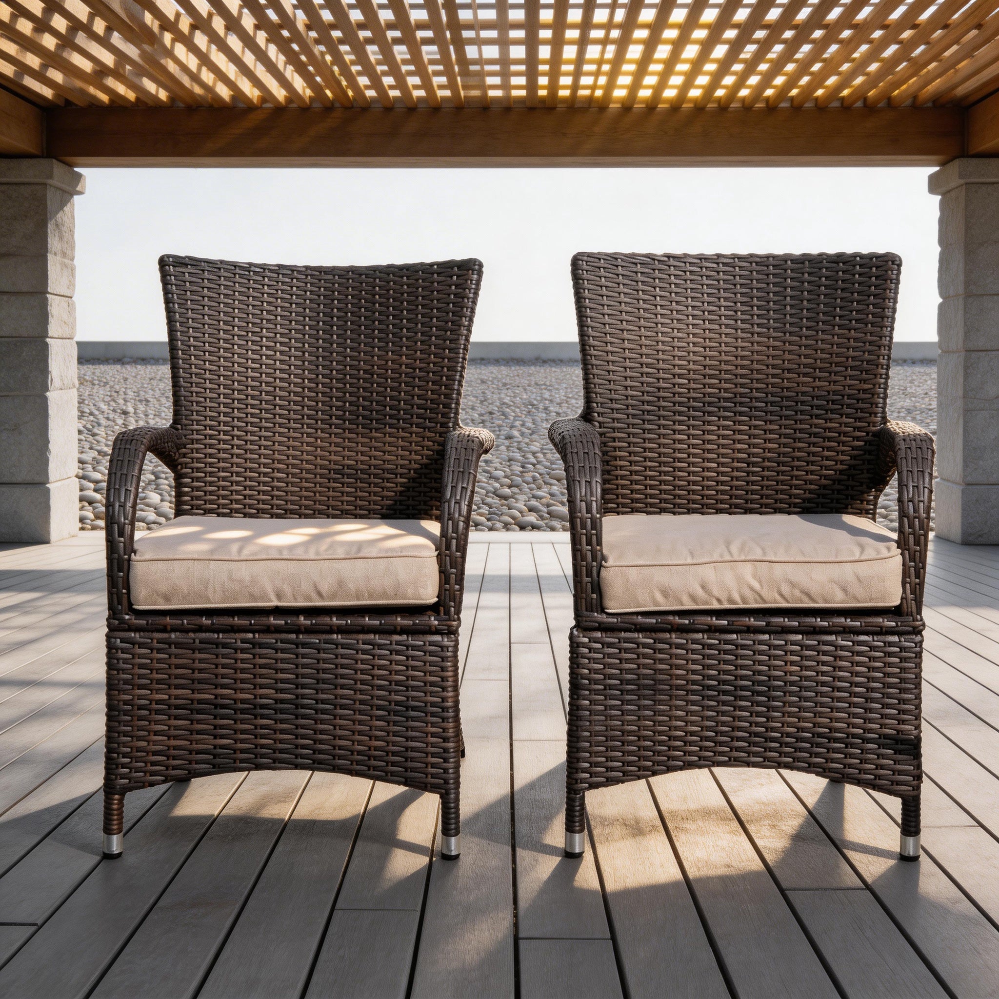 Hampton Outdoor Rattan Armchair – Perfect for Patios and Gardens (PAD - 1123 - KD) - Direct Wicker