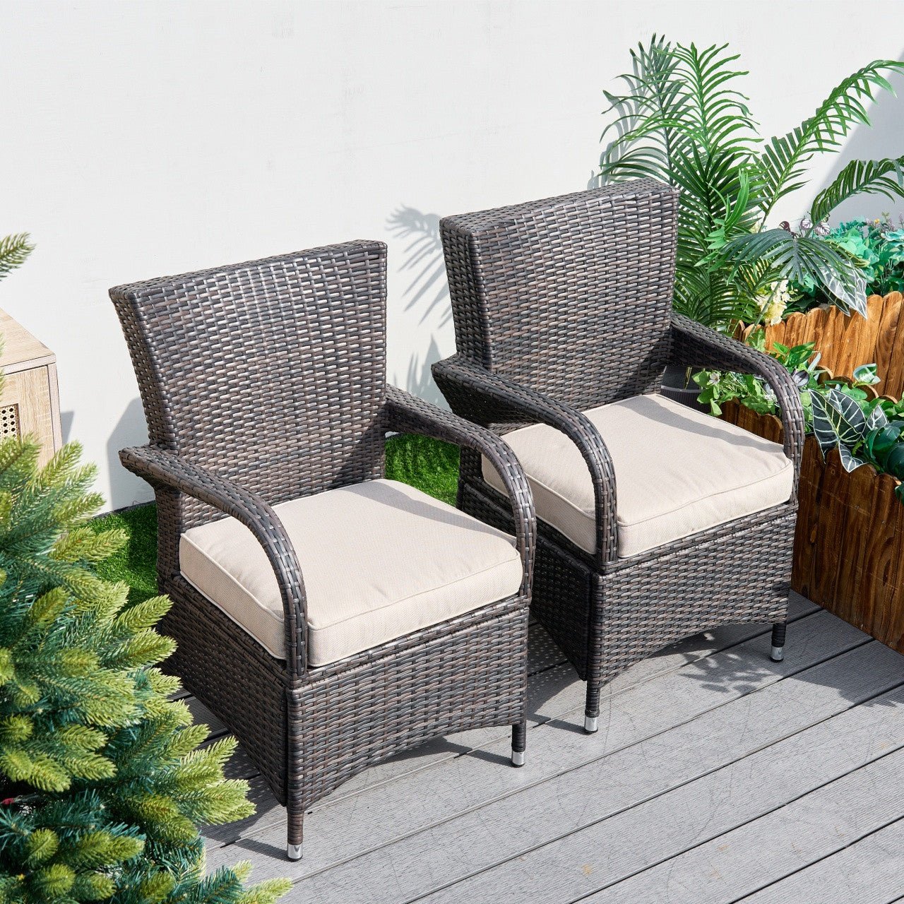 Hampton Outdoor Rattan Armchair – Perfect for Patios and Gardens (PAD - 1123 - KD) - Direct Wicker