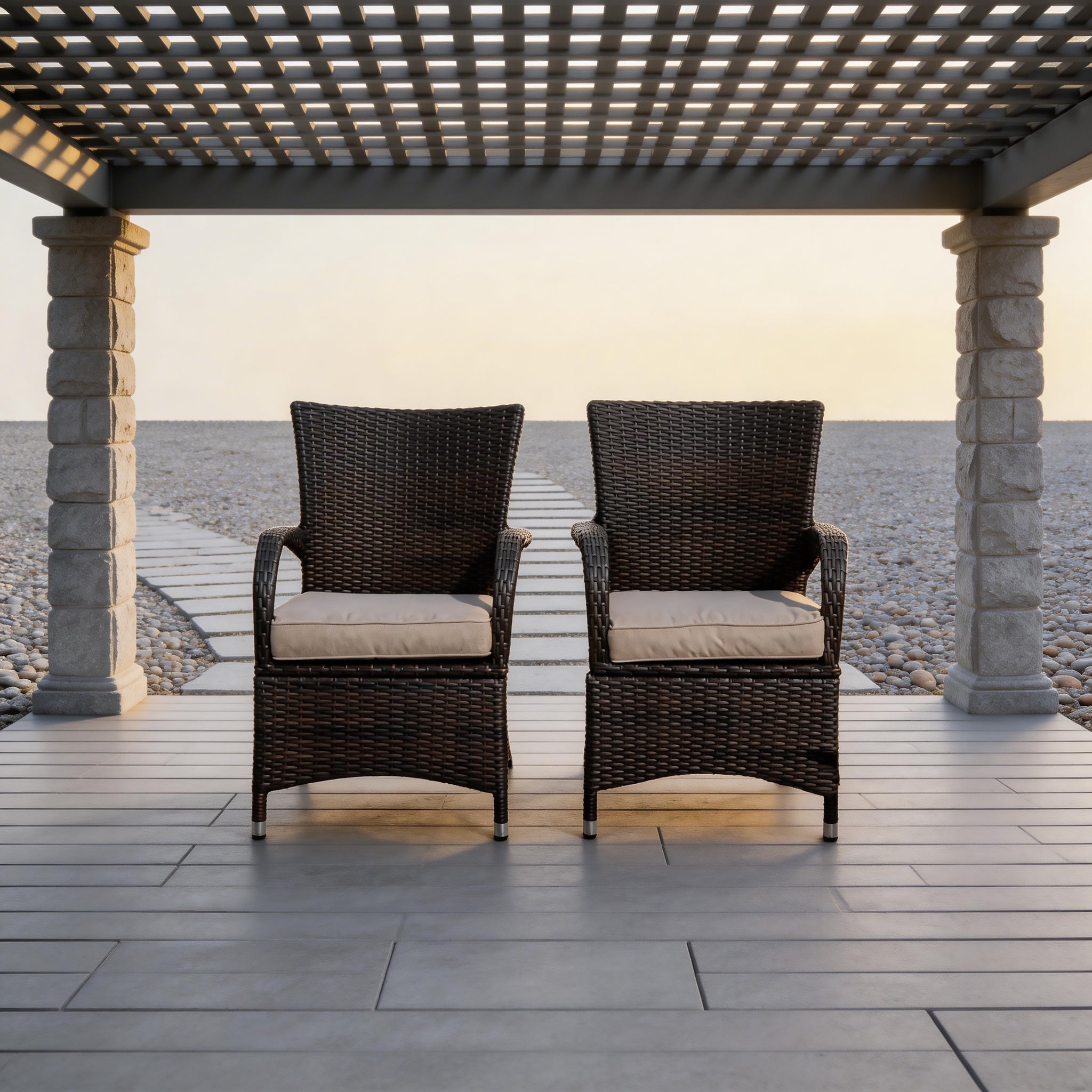 Hampton Outdoor Rattan Armchair – Perfect for Patios and Gardens (PAD - 1123 - KD) - Direct Wicker