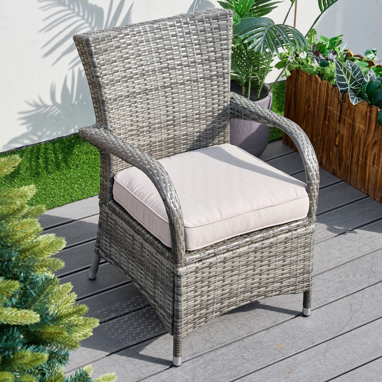Hampton Outdoor Rattan Armchair – Perfect for Patios and Gardens (PAD - 1123 - KD) - Direct Wicker