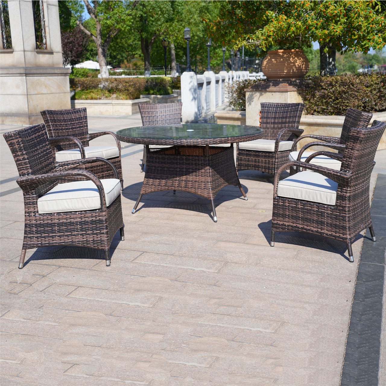 Hampton Outdoor Rattan Armchair – Perfect for Patios and Gardens (PAD - 1123 - KD) - Direct Wicker