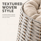 Handwoven Wicker Cat Bed - Round Pet Basket with Plush Cushion, Cat Furniture for Cats & Small Dogs - Direct Wicker