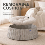 Handwoven Wicker Cat Bed - Round Pet Basket with Plush Cushion, Cat Furniture for Cats & Small Dogs - Direct Wicker