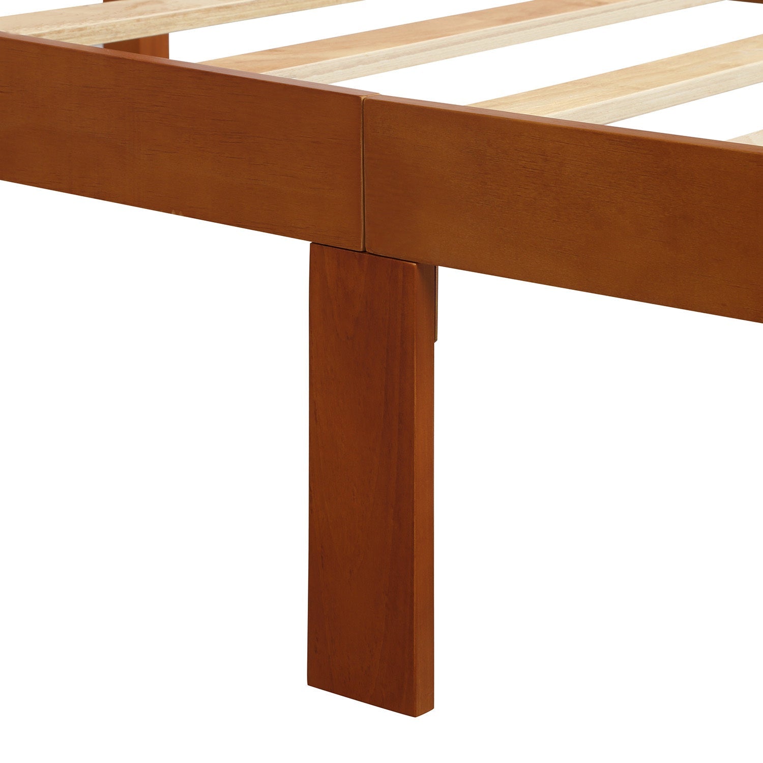 Harper&Bright Designs Wood Platform Bed with Headboard and Footboard (WF191767AAL) - Direct Wicker