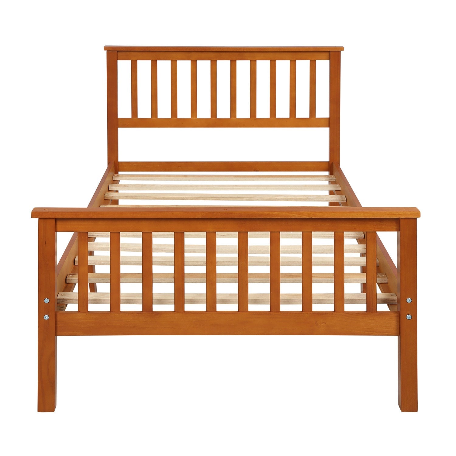 Harper&Bright Designs Wood Platform Bed with Headboard and Footboard (WF191767AAL) - Direct Wicker