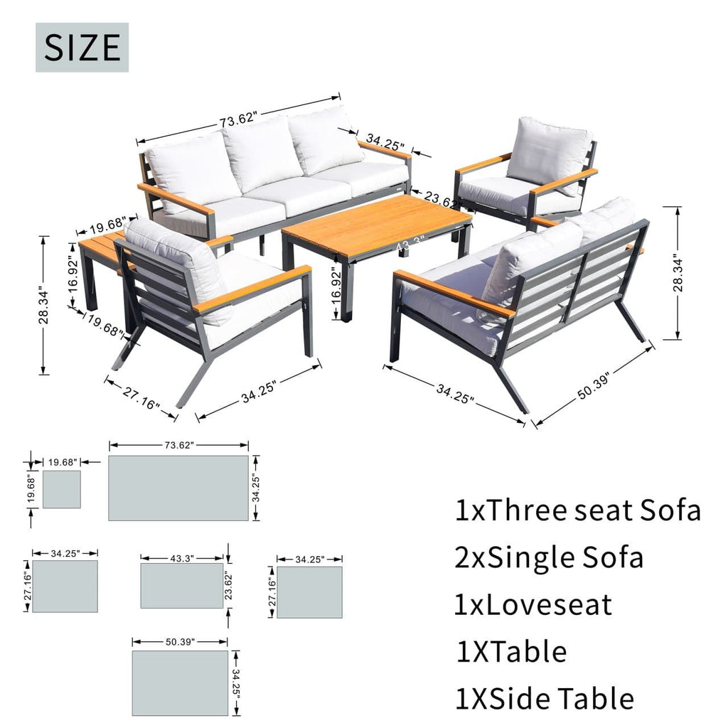 Heidi 5 - Seater Conversation Sofa Set (PAS - 2481) - Direct Wicker